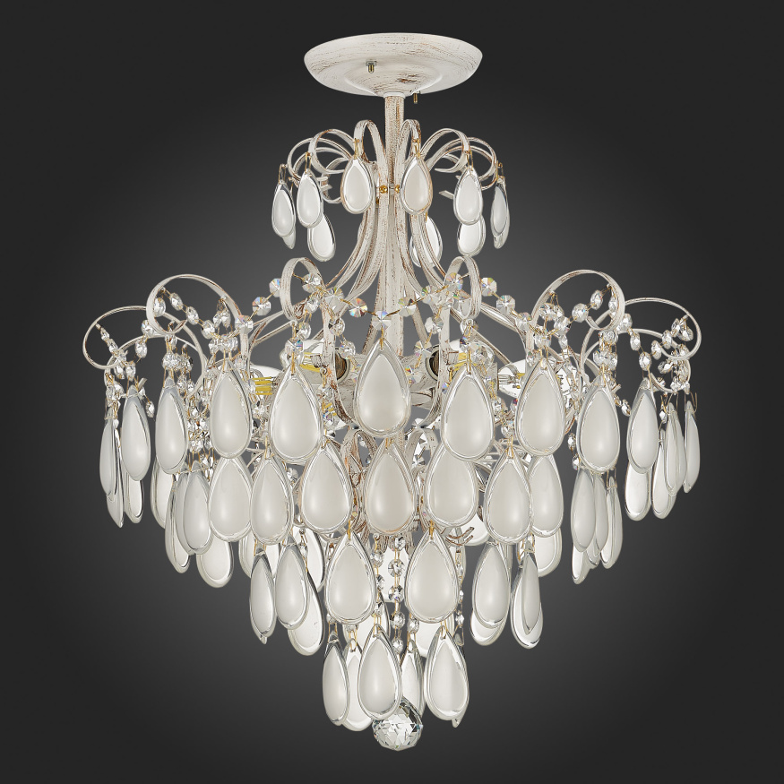 SLE160302-06 Светильник потолочный Золотистый/Белый матовый E14 6*60W MAGONZA EVOLUCE