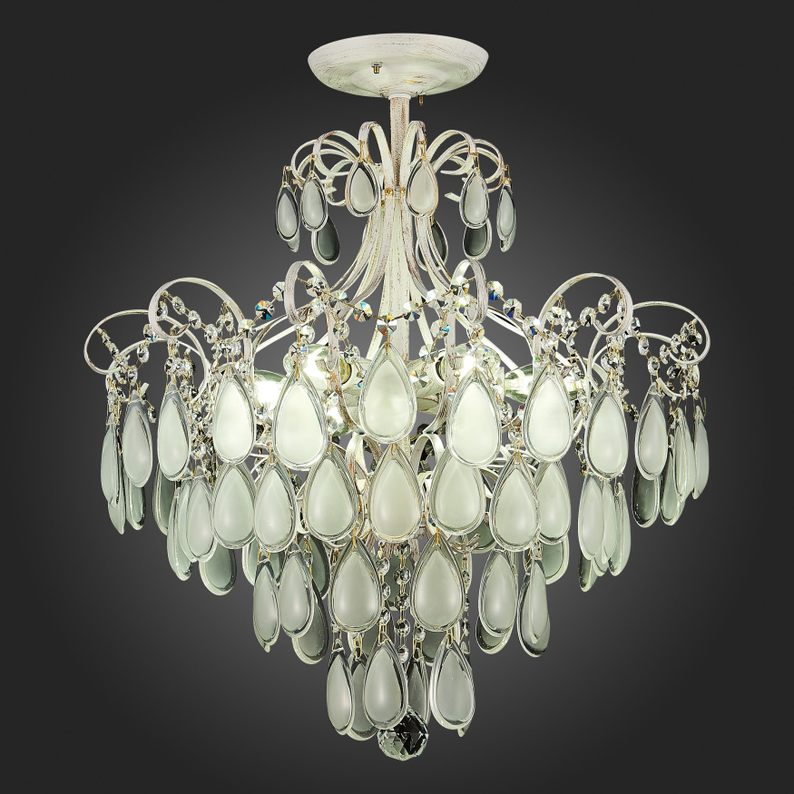 SLE160302-06 Светильник потолочный Золотистый/Белый матовый E14 6*60W MAGONZA EVOLUCE