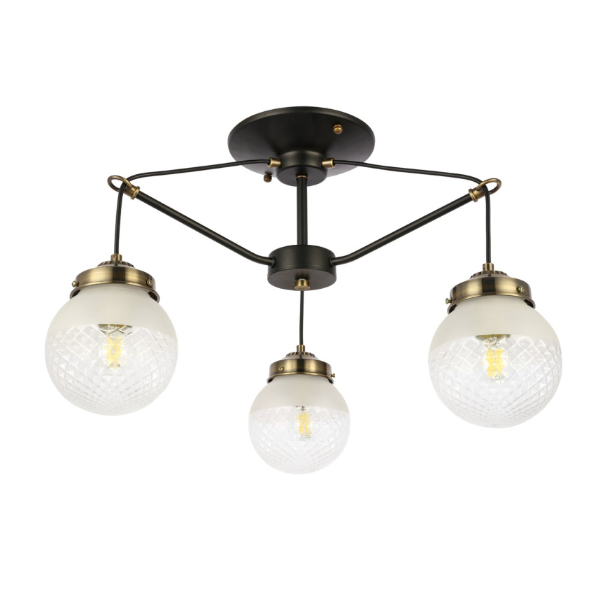 SLE110302-03 Светильник потолочный Черный, Бронза/Прозрачный, Белый E27 3*60W STRICCE EVOLUCE