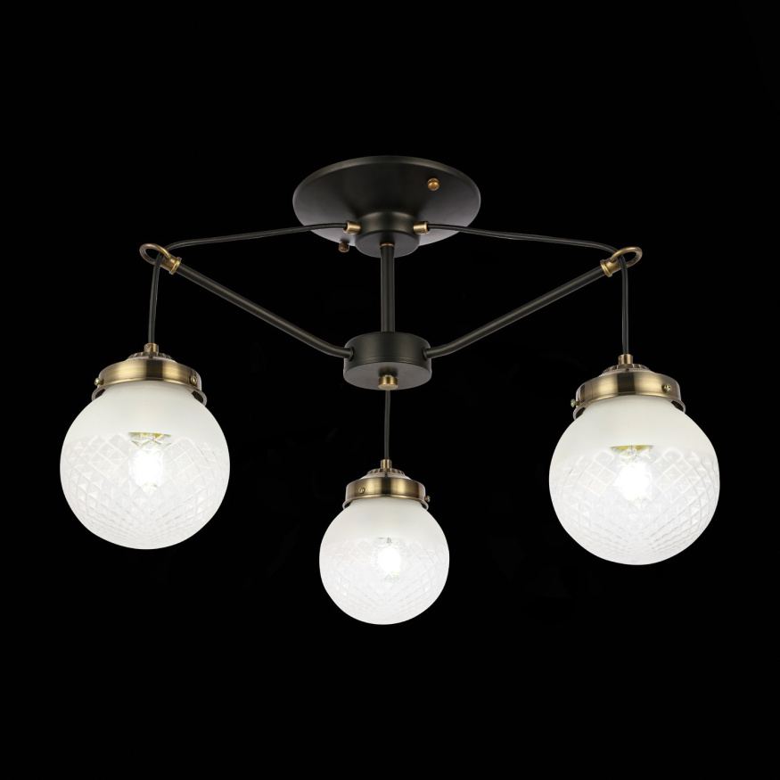 SLE110302-03 Светильник потолочный Черный, Бронза/Прозрачный, Белый E27 3*60W STRICCE EVOLUCE