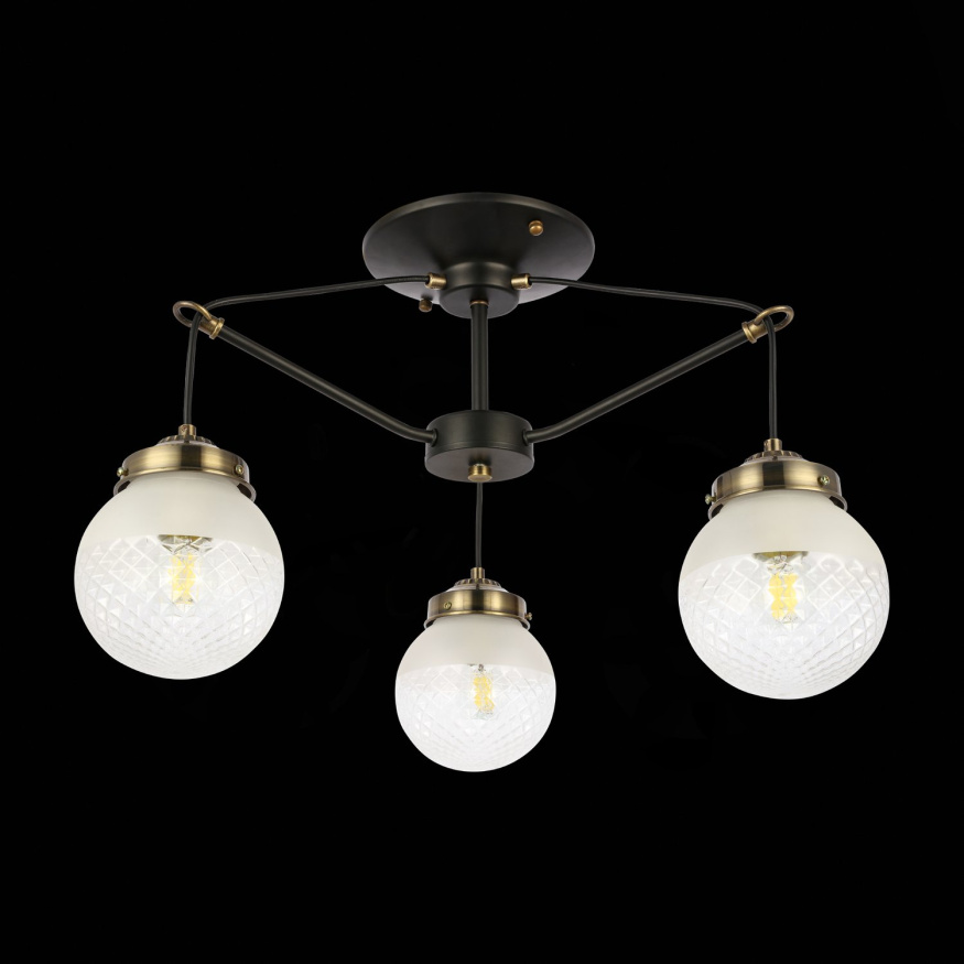 SLE110302-03 Светильник потолочный Черный, Бронза/Прозрачный, Белый E27 3*60W STRICCE EVOLUCE