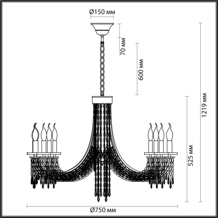 Люстра ODEON LIGHT 5063/8 CAPEL E14 8*40W золото/прозрачный Неоклассика