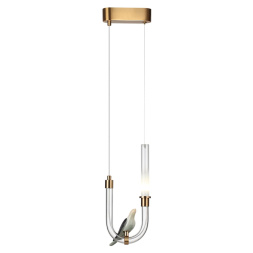 Подвес ODEON LIGHT EXCLUSIVE 5431/2L LARK неоклассика золотой/белый градиент/беж./зеленый/ металл/стекло/керамика 2Вт