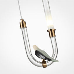 Подвес ODEON LIGHT EXCLUSIVE 5431/2L LARK неоклассика золотой/белый градиент/беж./зеленый/ металл/стекло/керамика 2Вт