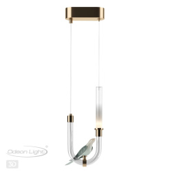 Подвес ODEON LIGHT EXCLUSIVE 5431/2L LARK неоклассика золотой/белый градиент/беж./зеленый/ металл/стекло/керамика 2Вт