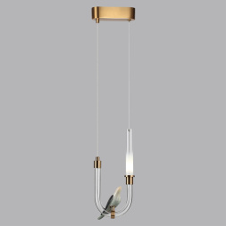 Подвес ODEON LIGHT EXCLUSIVE 5431/2L LARK неоклассика золотой/белый градиент/беж./зеленый/ металл/стекло/керамика 2Вт