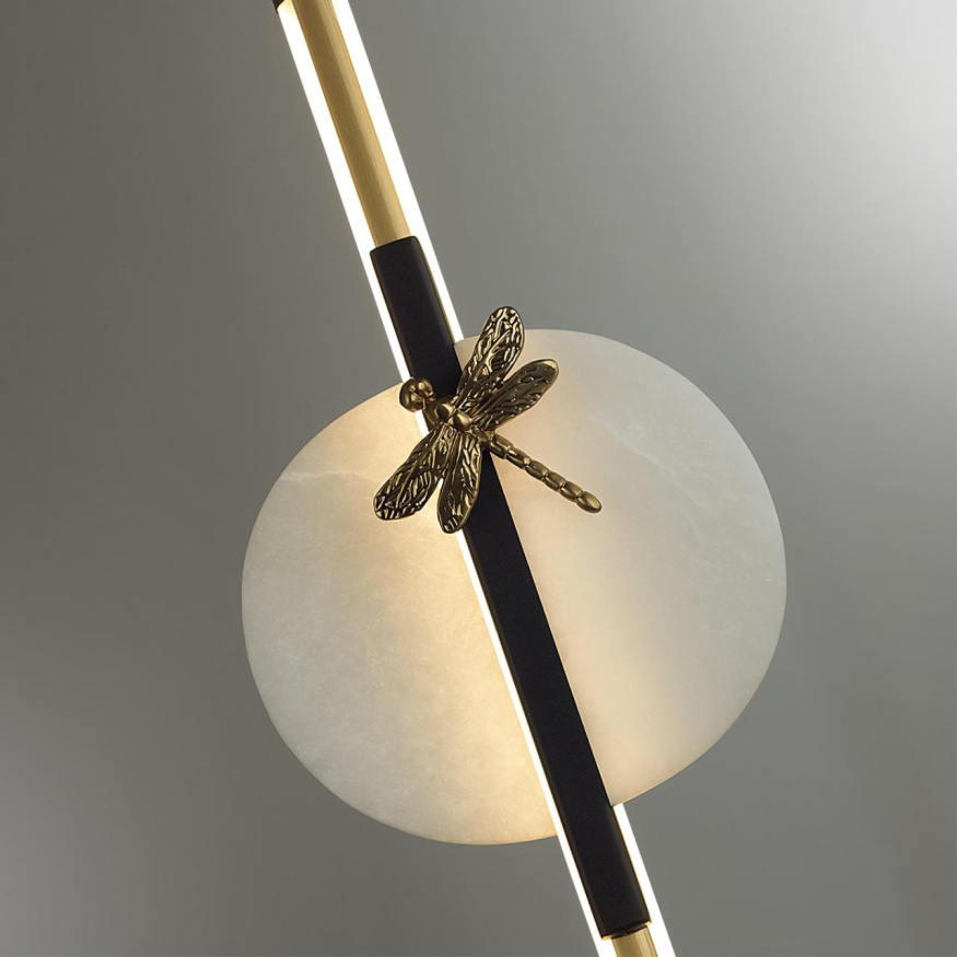 Подвес ODEON LIGHT EXCLUSIVE 5413/12L STREKOZA эклектика черный/античная бронза/алебастр 12Вт