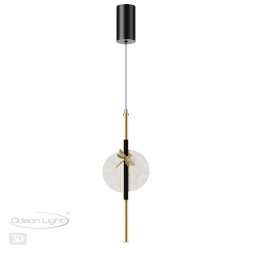 Подвес ODEON LIGHT EXCLUSIVE 5413/12L STREKOZA эклектика черный/античная бронза/алебастр 12Вт