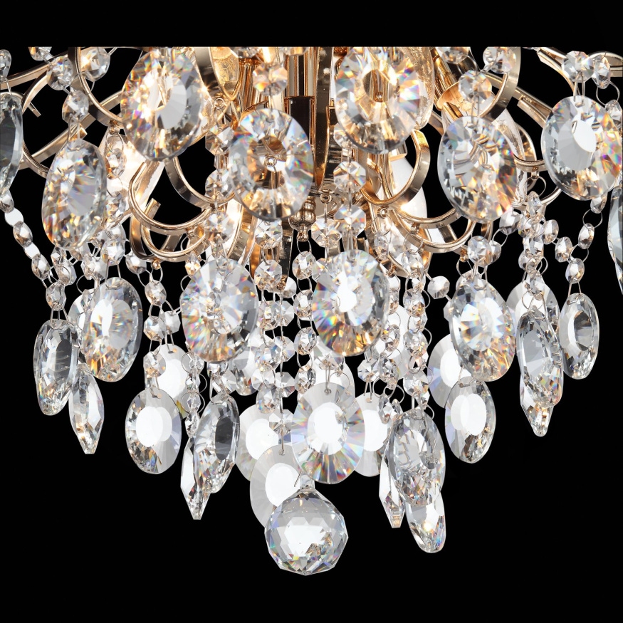 SL846.202.06 Люстра подвесная ST-Luce Золотистый/Прозрачный E14 6*40W ORECCHINI ST LUCE