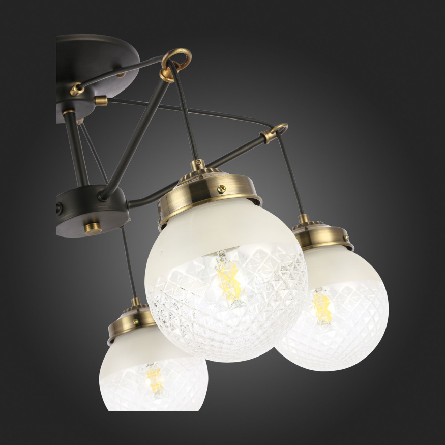 SLE110302-05 Светильник потолочный Черный, Бронза/Прозрачный, Белый E27 5*60W STRICCE EVOLUCE