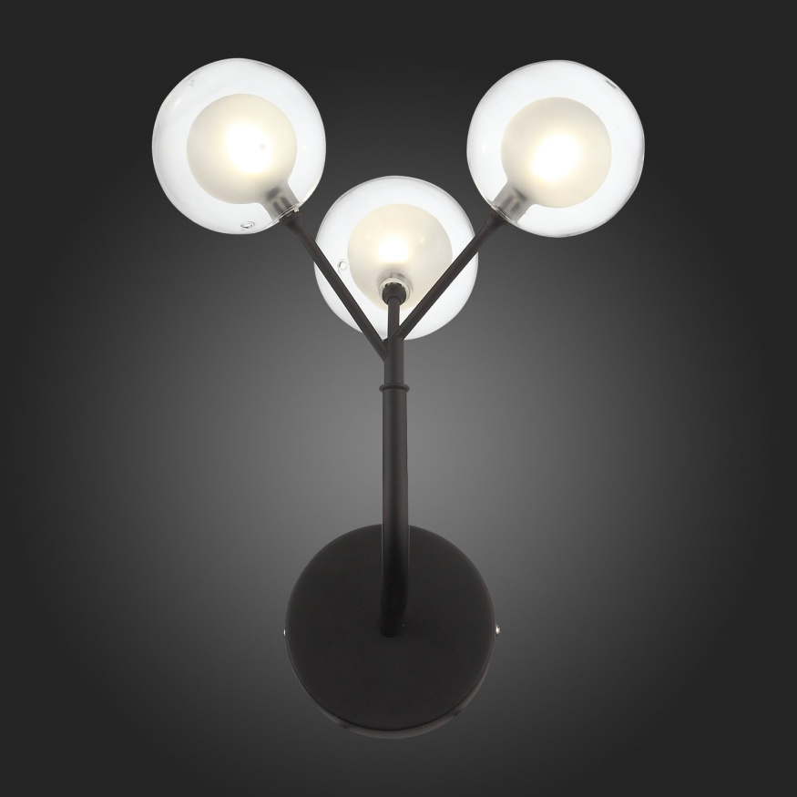 SL376.401.03 Бра ST-Luce Черный/Прозрачный, Белый G4 LED 3*2W - DEMELE ST LUCE