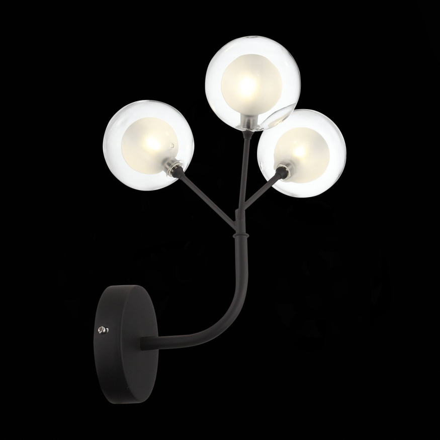 SL376.401.03 Бра ST-Luce Черный/Прозрачный, Белый G4 LED 3*2W - DEMELE ST LUCE