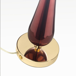 Настольная лампа ODEON LIGHT EXCLUSIVE 4868/1T TOWER модерн золотой/бордовый/стекло 1x60Вт