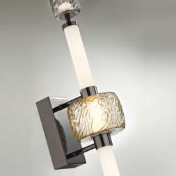 Настенный светильник ODEON LIGHT EXCLUSIVE 5427/28WL KLIFF модерн черный хром/белый/дымчатый/коньячный 28W