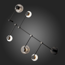 SL6005.401.05 Светильник настенно-потолочный ST-Luce Черный/Дымчатый, Прозрачный LED 5*3W 3000K VALLO ST LUCE