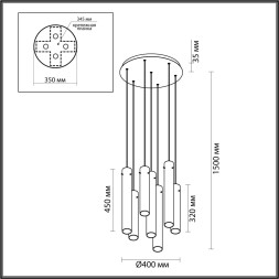 Люстра каскадная ODEON LIGHT 5061/32LA SHINY LED 7*4W серебристый/дымчатый модерн