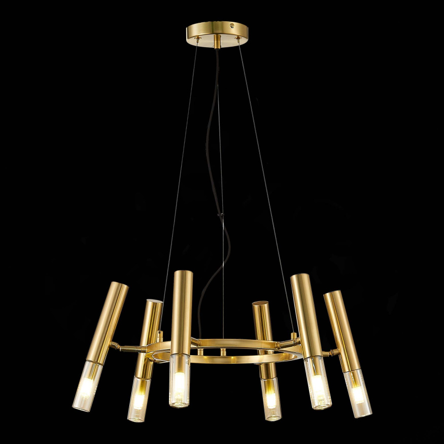 SL1236.203.06 Люстра подвесная ST-Luce Золотистый/Коньячный, Золотистый G9 LED 6*5W ECLIP ST LUCE