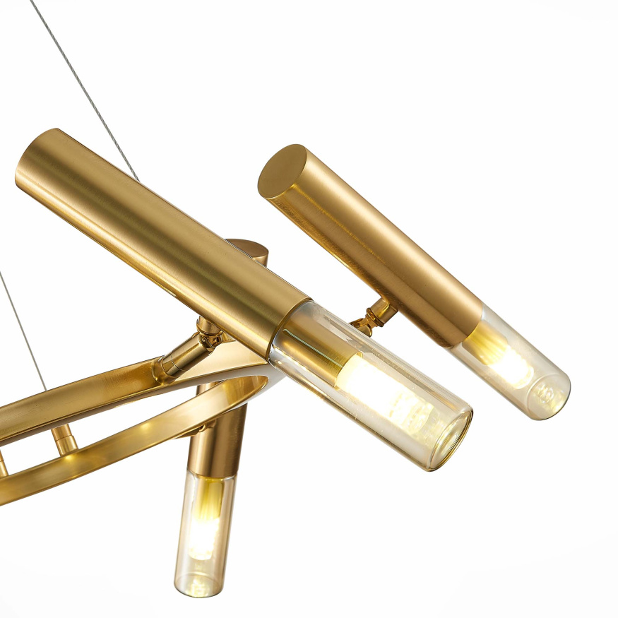 SL1236.203.06 Люстра подвесная ST-Luce Золотистый/Коньячный, Золотистый G9 LED 6*5W ECLIP ST LUCE