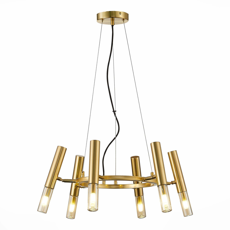 SL1236.203.06 Люстра подвесная ST-Luce Золотистый/Коньячный, Золотистый G9 LED 6*5W ECLIP ST LUCE