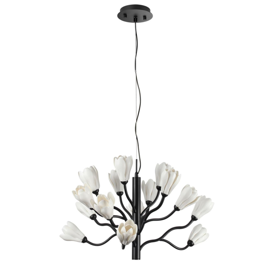 Люстра ODEON LIGHT 5090/15 GARDI неоклассика черный мат./белый/фарфор 5