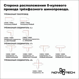 Соединитель &quot;L&quot; внешний с токопроводом для трёхфазного шинопровода NOVOTECH 135062 белый