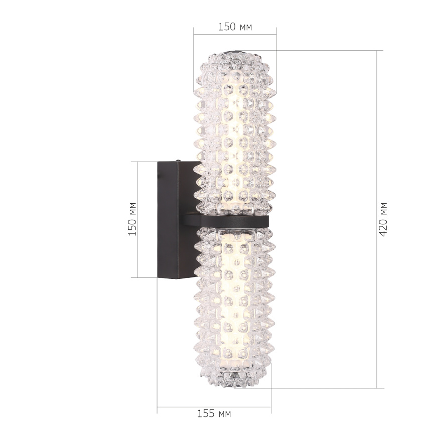 SL6144.401.01 Светильник настенный ST-Luce черный/прозрачный LED 1*11W 4000K SAGUARO ST LUCE