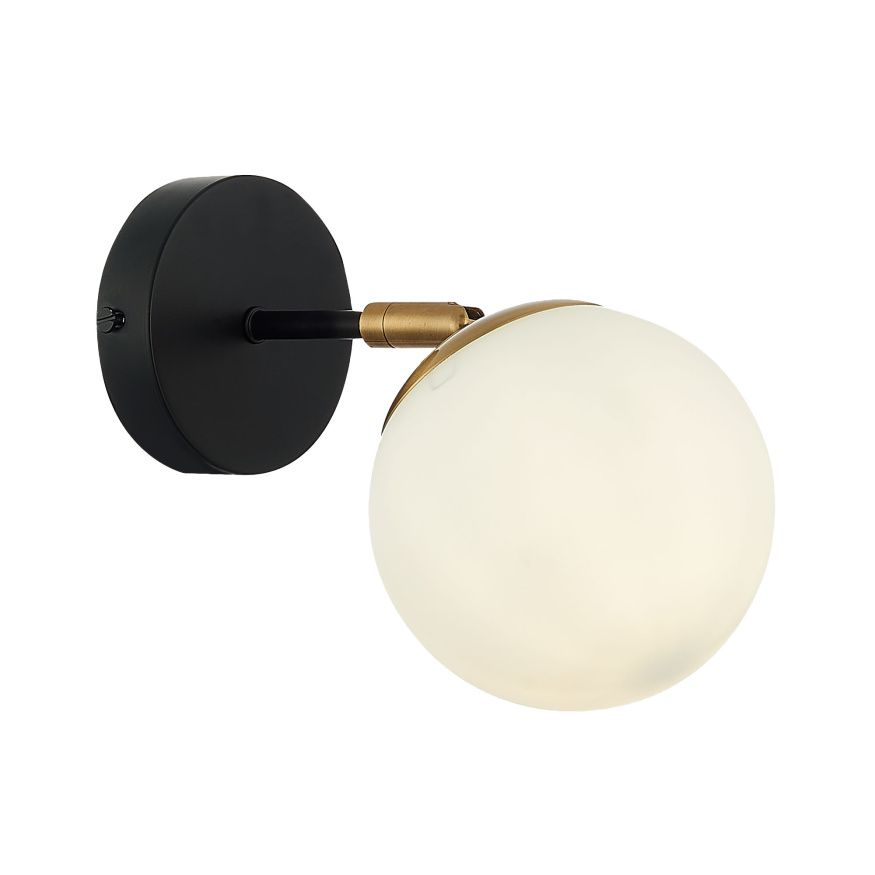 SLE220401-01 Светильник настенный Черный, Латунь/Белый E27 1*60W FORLI EVOLUCE