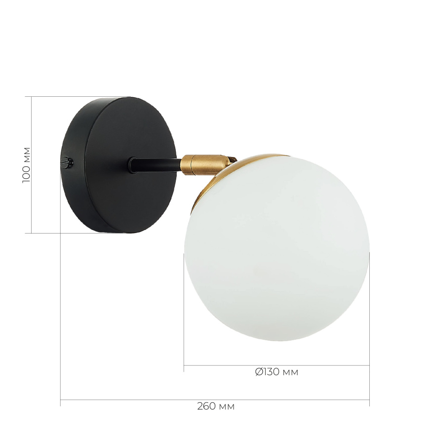 SLE220401-01 Светильник настенный Черный, Латунь/Белый E27 1*60W FORLI EVOLUCE