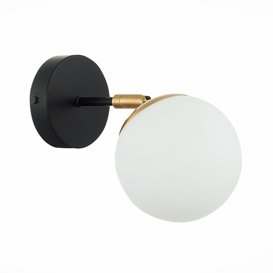 SLE220401-01 Светильник настенный Черный, Латунь/Белый E27 1*60W FORLI EVOLUCE