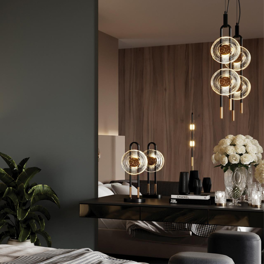 Настольная лампа ODEON LIGHT EXCLUSIVE 5407/12TL MAGNET хай-тек черный/золотой 12Вт