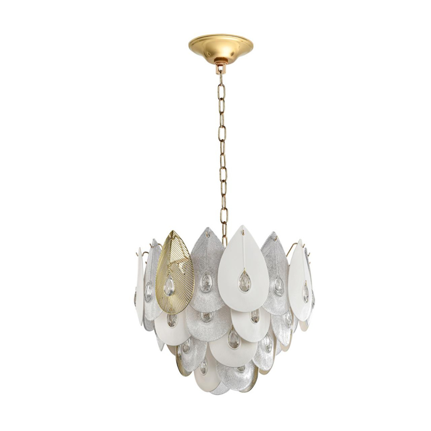 Люстра ODEON LIGHT 5050/17 CABOCHON неоклассика золото/прозрачный/белый 17x40W