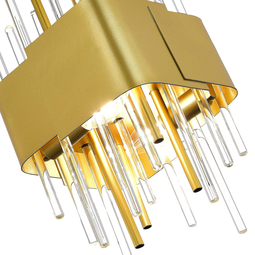 SL1633.203.04 Люстра подвесная ST-Luce Матовое золото/Матовое золото,Прозрачный E14 4*40W OLVERA ST LUCE