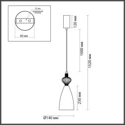Подвесной светильник ODEON LIGHT 5045/12LC PALLETA LED 12W античн.бронза/янтарный модерн