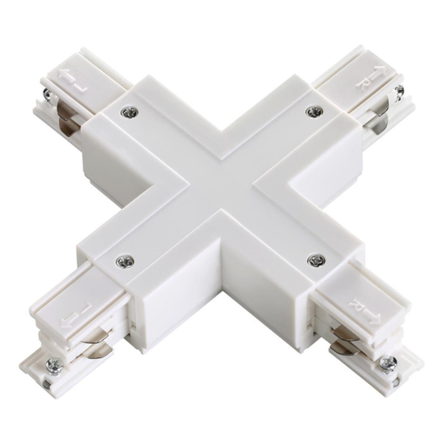 Соединитель &quot;Х&quot; с токопроводом для трёхфазного шинопровода NOVOTECH 135052 белый