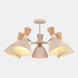 SLE1256-502-05 Светильник потолочный Бежевый/Бежевый, Светлое дерево, Золотистый E14 5*40W VISTA EVOLUCE
